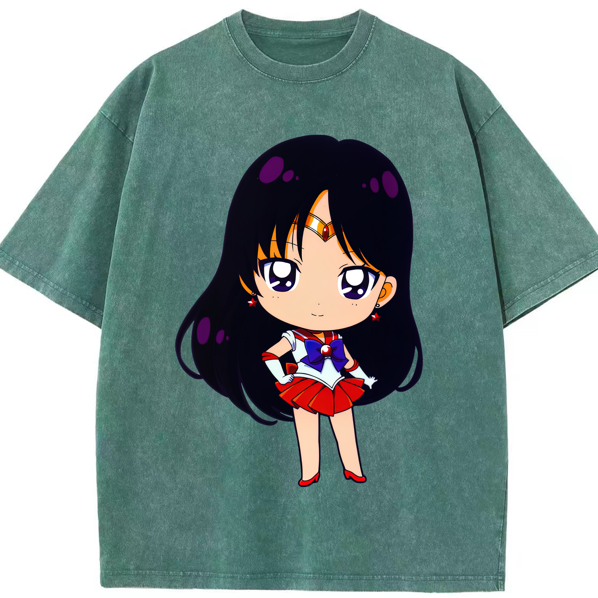 （画像用） 美少女戦士セーラームーン 火野レイ ひの レイ Sailor Moon Hino Rei （セーラーマーズ,Sailor Mars） 綿100% ヴィンテージ風 半袖Tシャツ（フロントプリント）